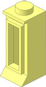 ~Window  1 x  1 x  2 Classic with Solid Studs