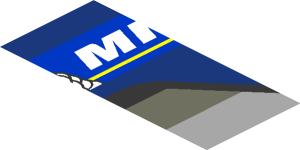 ~Sticker  0.8 x  4.1 with Michelin Logos and Black Air Vent on Blue Background - Fourth Face