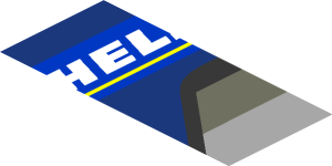 ~Sticker  0.8 x  4.1 with Michelin Logos and Black Air Vent on Blue Background - Ninth Face