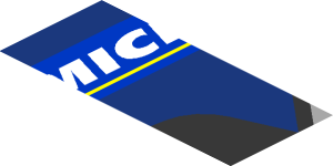 ~Sticker  0.8 x  4.1 with Michelin Logos and Black Air Vent on Blue Background - Tenth Face