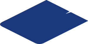 ~Sticker  0.8 x  3.9 with White Triangles on Blue Background - Fourth Face