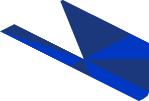 ~Sticker  0.8 x  1.9 with Light Blue and White Triangles on Blue Background Right - Third Face