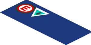 ~Sticker  0.8 x  1.8 with Emergency Signals on Blue Background - Partial topface