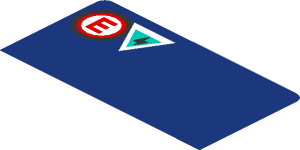 ~Sticker  4.0 x  1.8 with Ford and MS-RT Logos and Emergency Signals on Blue Background - First Face