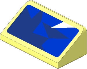 Slope Brick 31  1 x  2 x  0.667 with Light Blue Triangles on Blue Background Right Sticker