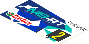 Sticker  1.9 x  3.8 with Yellow "2" on Black Square and Logos on Blue and White Background Right