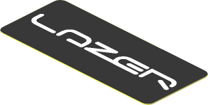 Sticker  0.8 x  1.9 with White LAZER Logo on Black Background