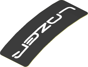 Sticker  0.8 x  1.9 with White LAZER Logo on Black Background (Formed)