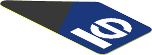 Sticker  0.8 x  1.6 with Black Triangle and White Sparco Logo on Blue Background Left Right
