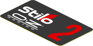 Sticker  1.0 x  1.8 with Red "2" and White Logos on Black Background Right