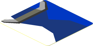 Sticker  1.8 x  1.9 with Black Air Vent on Blue and White Background (Needs Work)