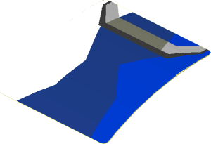 Sticker  1.8 x  1.9 with Black Air Vent on Blue and White Background (Formed) (Needs Work)