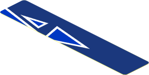 Sticker  0.8 x  4.0 with Blue Triangles on Dark Blue Background