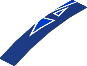Sticker  0.8 x  4.0 with Light Blue Triangles on Blue Background (Formed)