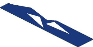 Sticker  0.8 x  4.0 with White Triangles on Blue Background