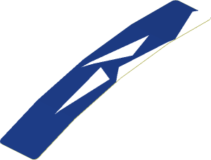 Sticker  0.8 x  4.0 with White Triangles on Blue Background (Formed)