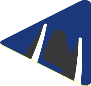 Sticker  1.8 x  1.8 with Black and White Stripes on Blue Background  Left