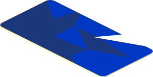 Sticker  0.9 x  1.8 with Light Blue Triangles on Blue Background Right