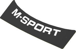 Sticker  1.2 x  3.9 with White M-SPORT on Black Background (Formed)