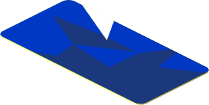 Sticker  0.9 x  1.8 with Light Blue Triangles on Blue Background Left