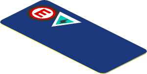 Sticker  0.8 x  1.8 with Emergency Signals on Blue Background