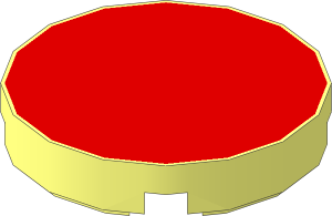 Tile  2 x  2 Round with Red Circle Pattern