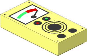 Tile  1 x  2 with Pegged Gauge, Red, Green and Black Buttons, Speaker Pattern
