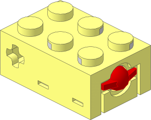 Electric Brick  2 x  3 Sensor Touch with Red Button (12kOhm)