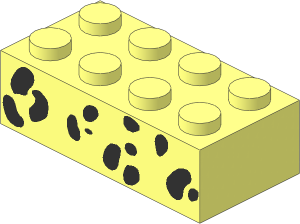 Brick  2 x  4 with Black Random Spots Pattern