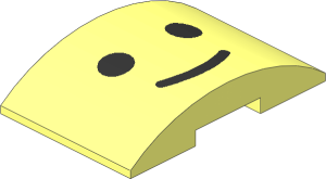 Slope Brick Curved  6 x  4 Double with Minifig Classic Grin Pattern
