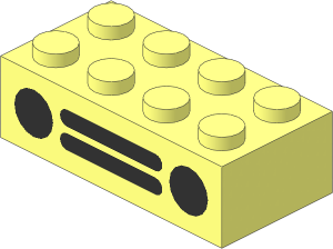 Brick  2 x  4 with Black Car Grille Pattern