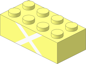 Brick  2 x  4 with White Cross Pattern
