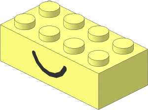 Brick  2 x  4 with Happy and Sad Face Pattern