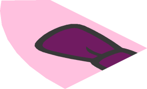 ~Electric Brick  4 x  4 x  0.667 Round - Top with  2 Studs with Dark Azure Bow on Bright Pink Pattern - Half