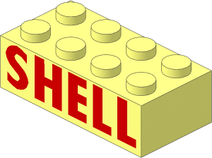 Brick  2 x  4 with "SHELL" Pattern
