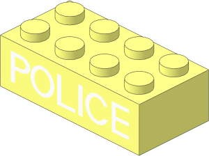 Brick  2 x  4 with White "POLICE" Pattern