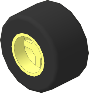 Wheel Rim  8 x  8 Notched Hole, Two Slots, for Wheel Holding Pin with Tyre  8/ 40 x  8 Slick Smooth
