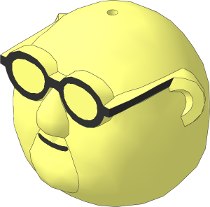 Minifig Head Muppet Bunsen Honeydew with Black Glasses Pattern
