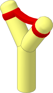 Minifig Slingshot with Medium Nougat Band Pattern
