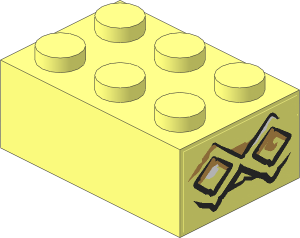 Brick  2 x  3 with Diamond Bricks Type 1 Sticker
