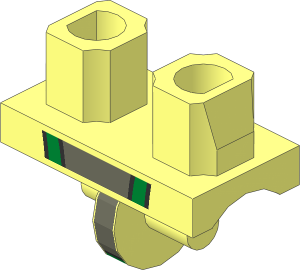 Minifig Hips Gold and Dark Bluish Grey Loincloth Pattern