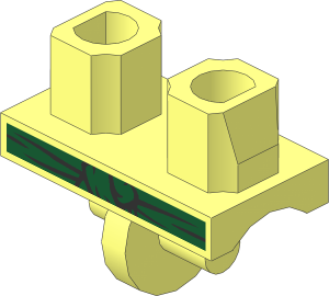 Minifig Hips with Dark Green Sash Pattern