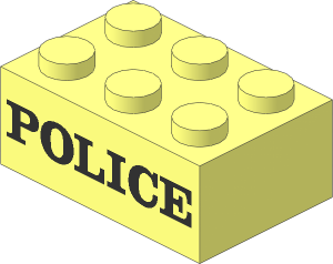 Brick  2 x  3 with Bold Black "POLICE" Pattern