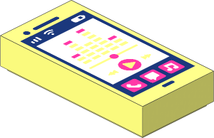 Tile  1 x  2 with Smartphone Screen and Music Player Pattern