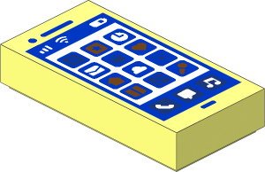 Tile  1 x  2 with Smartphone Screen and App Icons Pattern