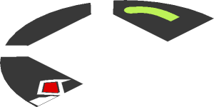 ~Electric Brick  4 x  4 x  0.667 Round - Top with  2 Studs with Lime Tubes, Silver Machinery and White Mask with Red Eyes Pattern - Half