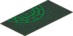 Sticker  6.2 x  3.2 with Metallic Gold Geometric Design with Half Right Circle on Black Background
