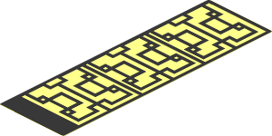 Sticker  5.8 x  1.7 with Black Geometric Design Connected to Left on Transparent Background