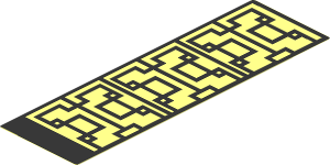 Sticker  5.8 x  1.7 with Black Geometric Design Connected to Right on Transparent Background