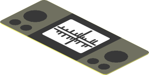 Sticker  0.7 x  1.7 with Monitoring Display and Buttons on Dark Bluish Grey Background